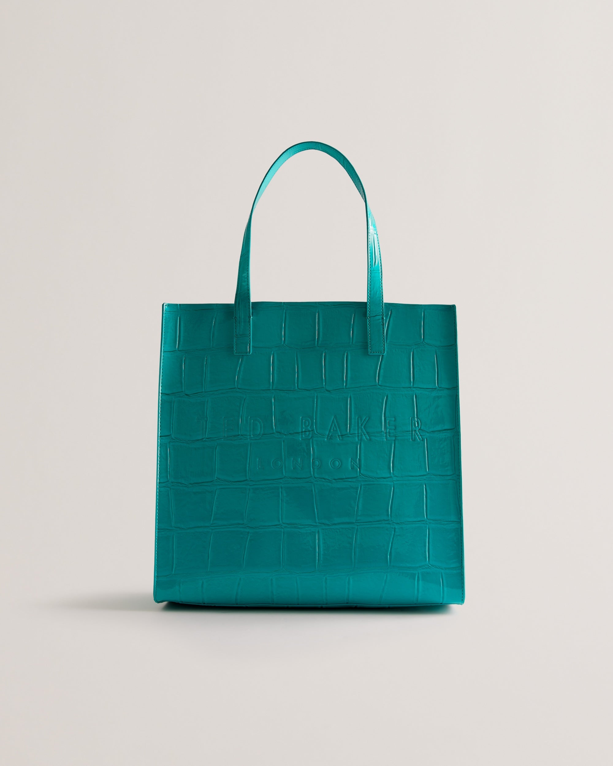 Women's Croccon-Croc Effect Large Icon Bag Teal-Blue