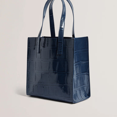 Women's Reptcon-Croc Effect Small Icon Bag Dk-Blue