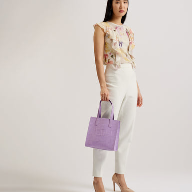 Women's Reptcon-Croc Effect Small Icon Bag Lilac