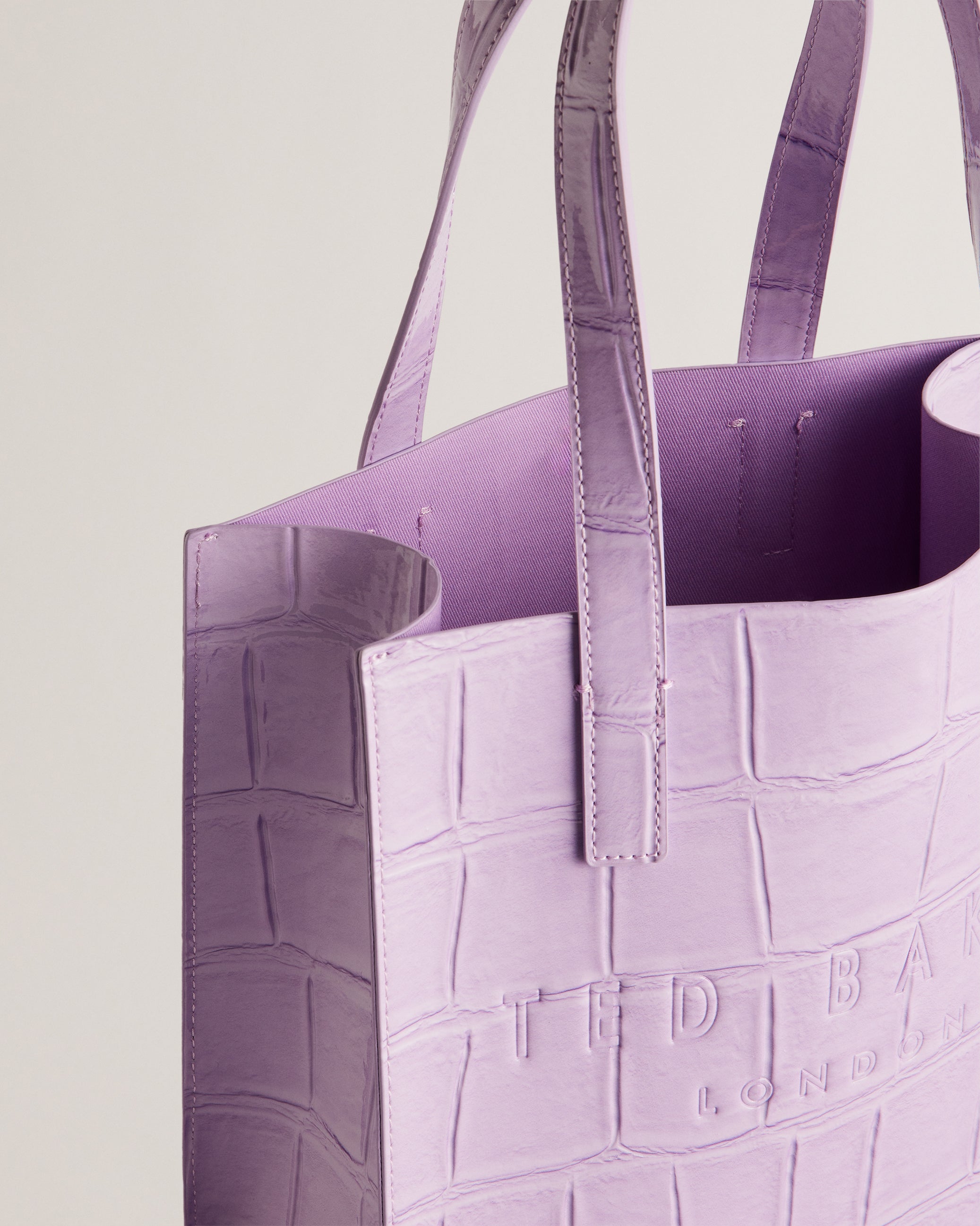 Women's Reptcon-Croc Effect Small Icon Bag Lilac