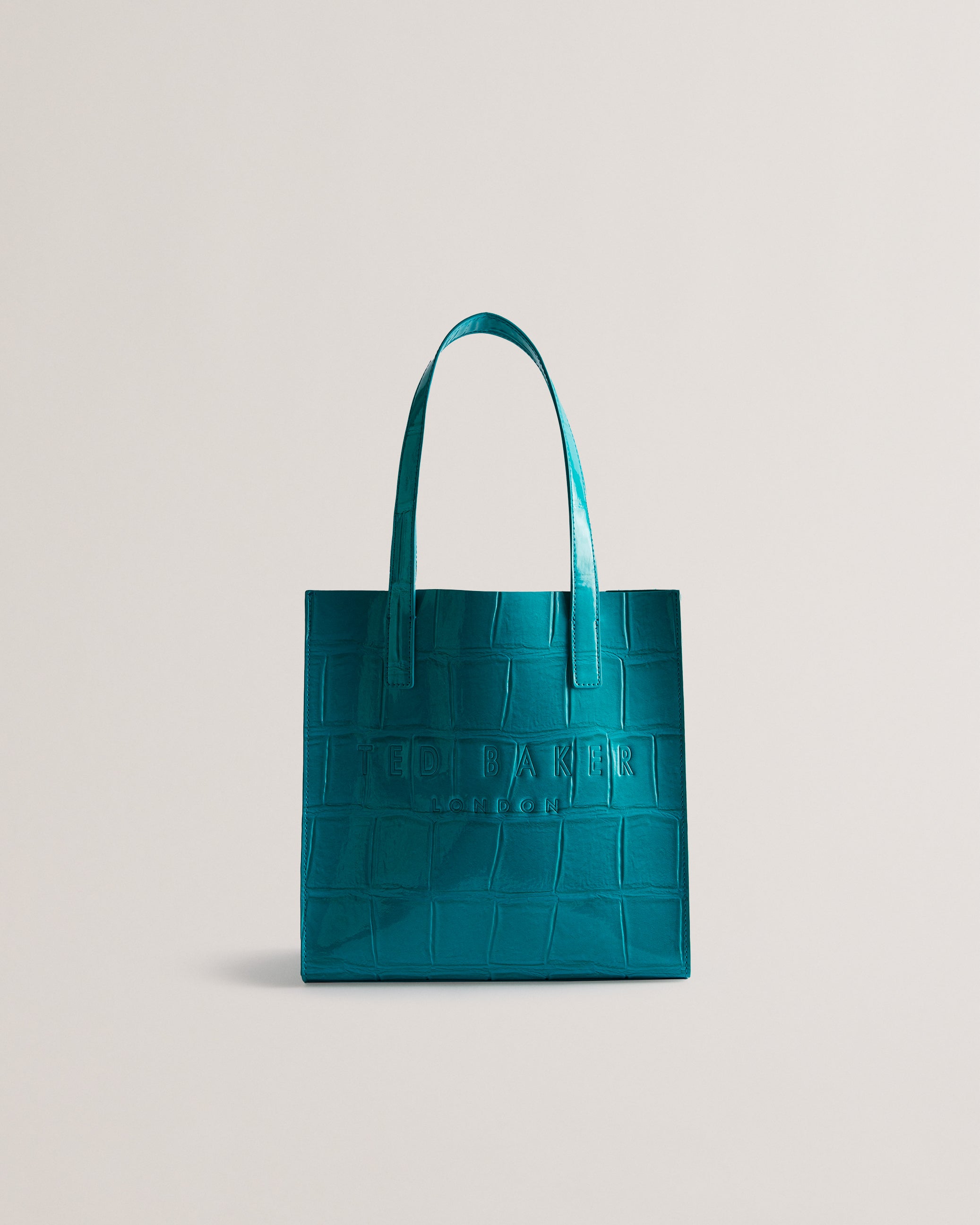 Women's Reptcon-Croc Effect Small Icon Bag Teal-Blue