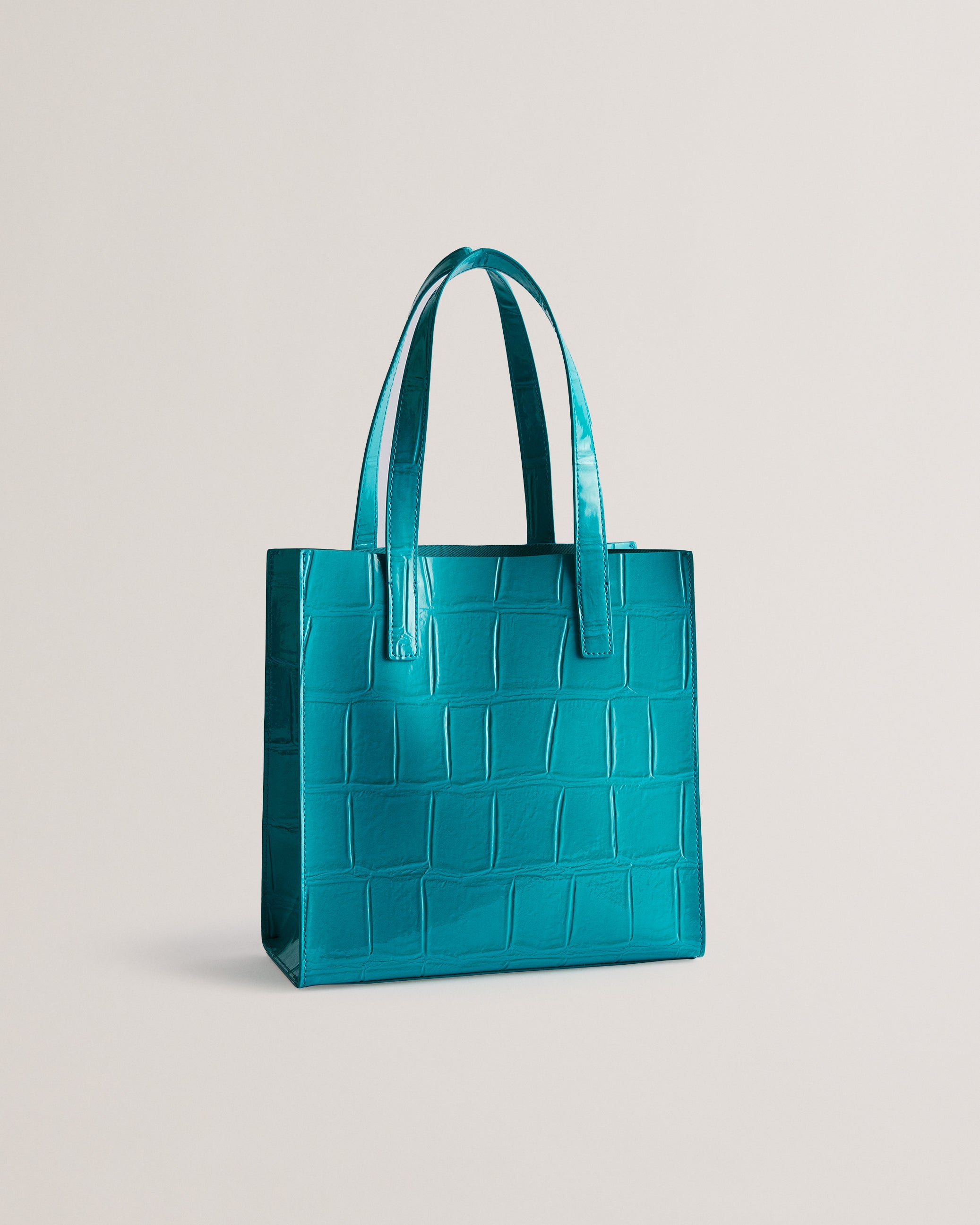 Women's Reptcon-Croc Effect Small Icon Bag Teal-Blue