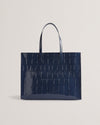 Women's Allicon-Croc Effect Extra Large Icon Bag Dk-Blue