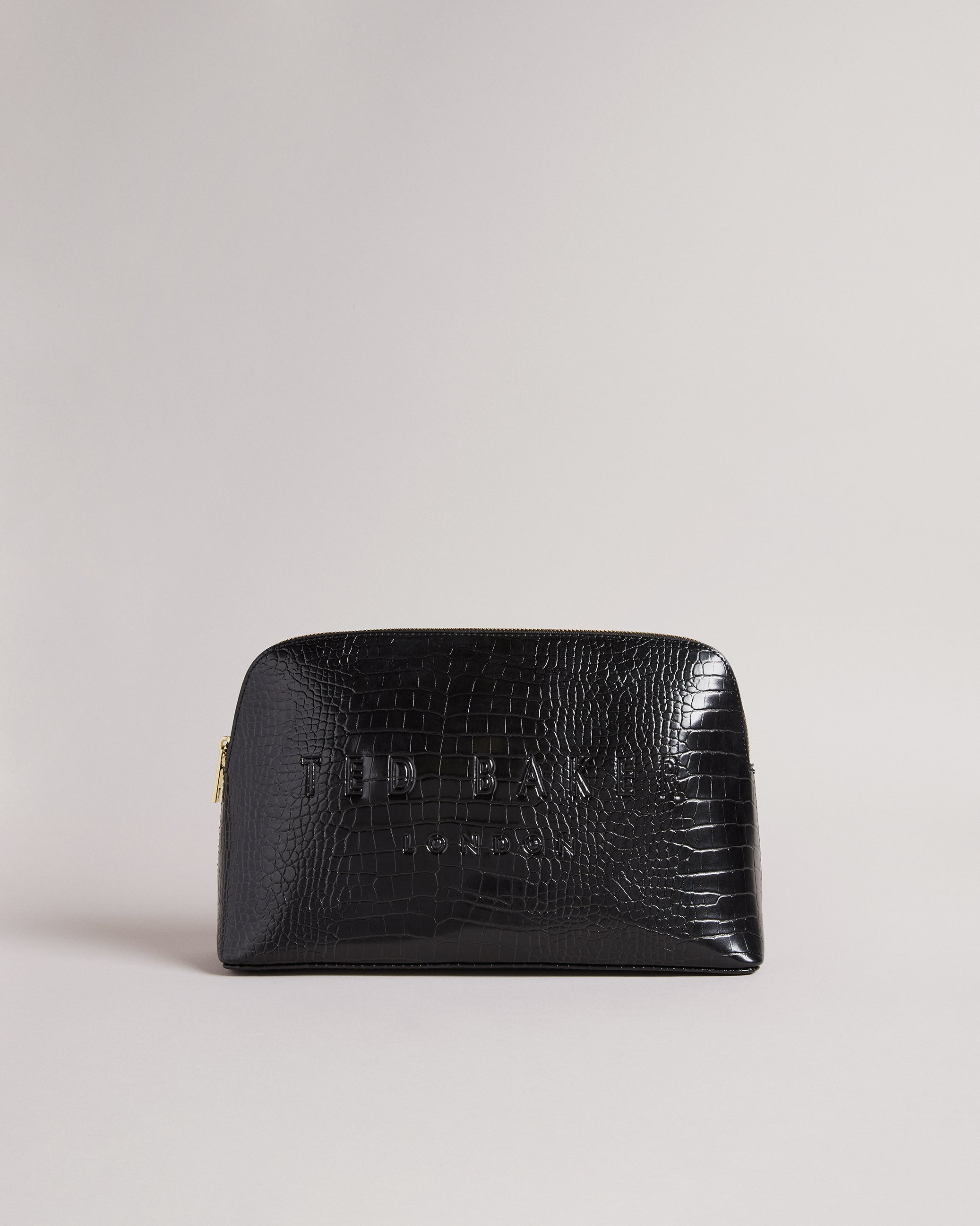 Women's Crocana-Imitation Croc Large Washbag Black