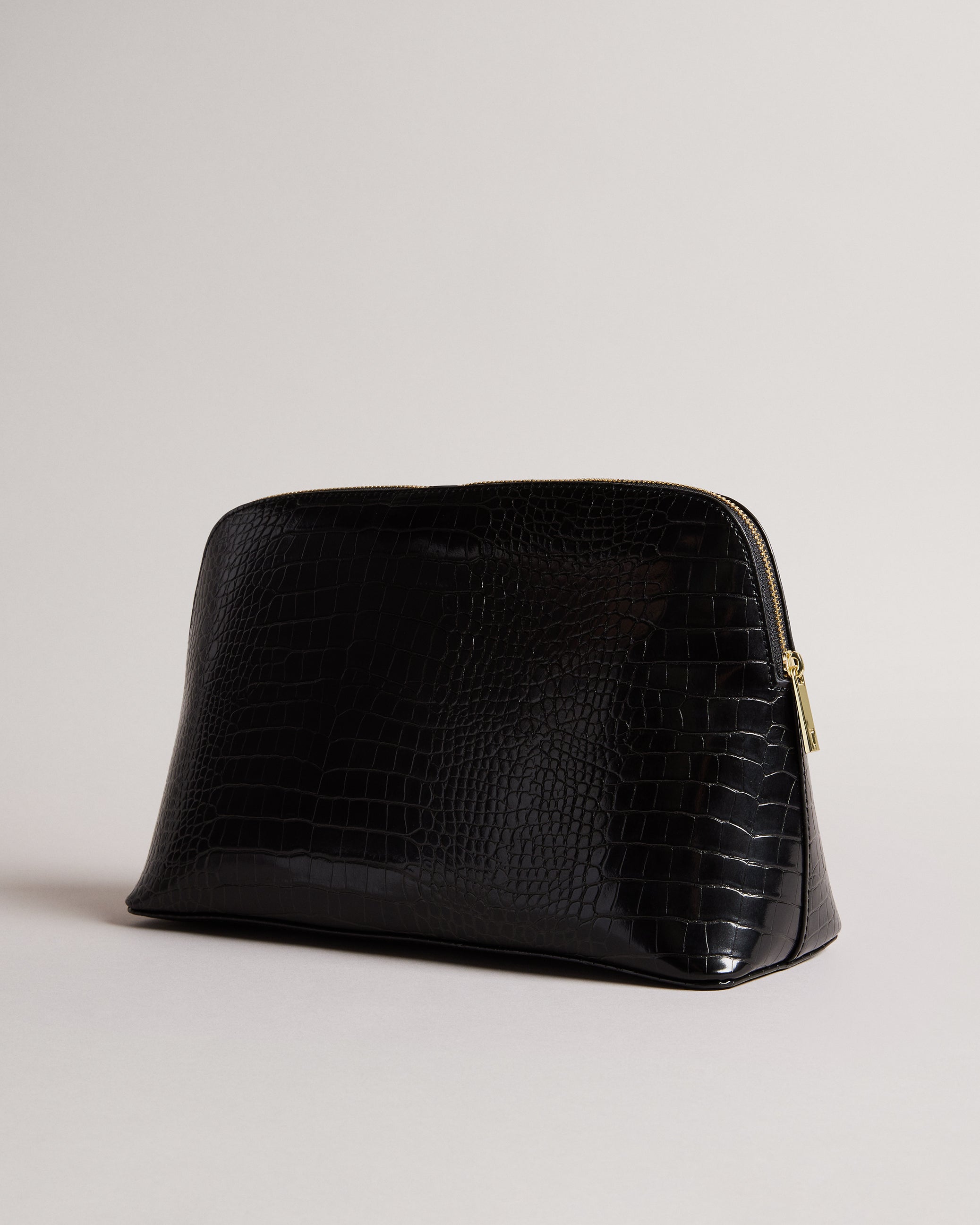 Women's Crocana-Imitation Croc Large Washbag Black