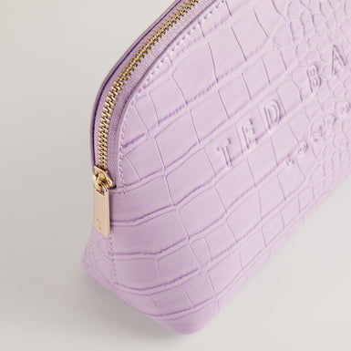 Women's Crocala-Imitation Croc Makeup Bag Lilac