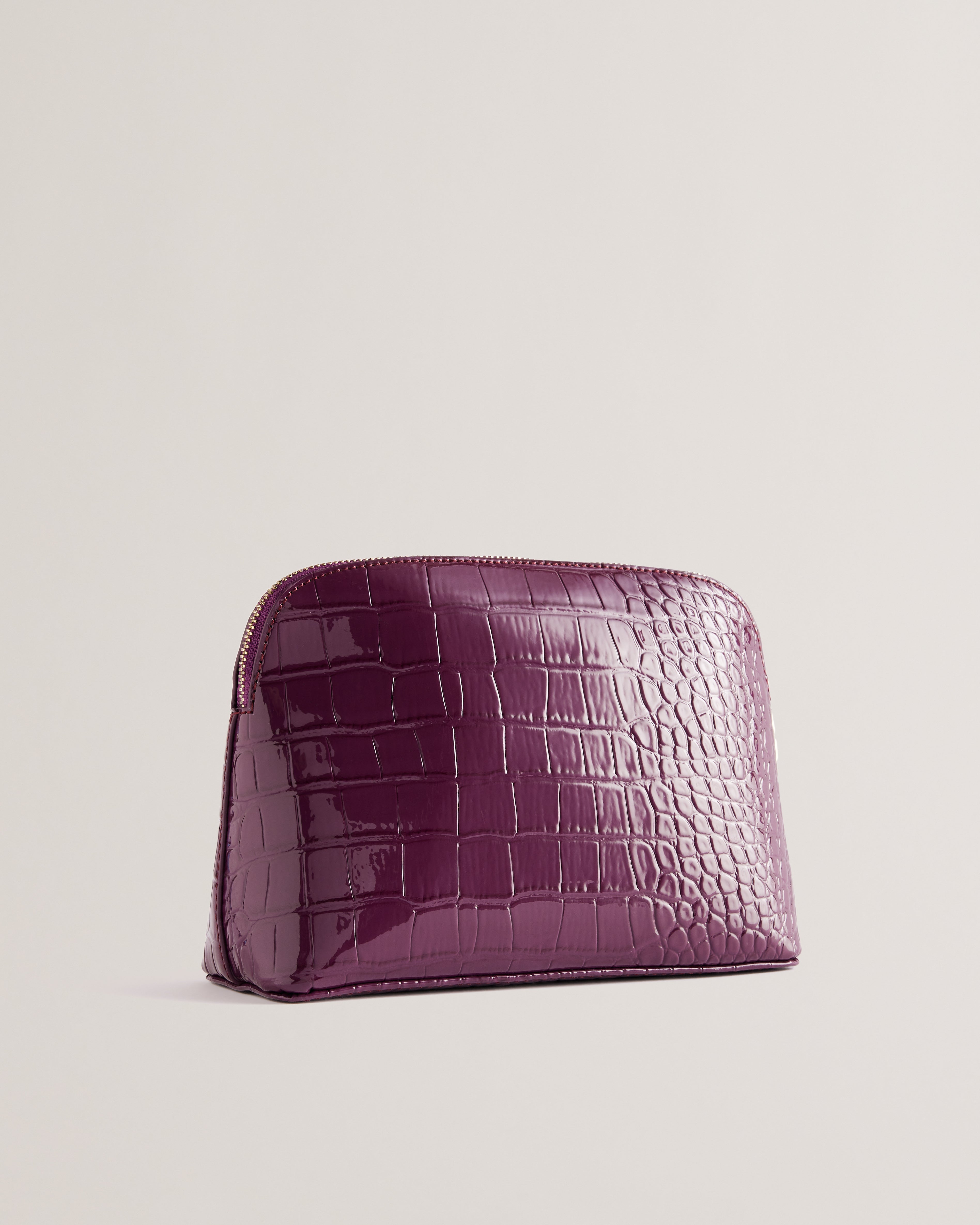 Women's Crocala-Imitation Croc Makeup Bag Maroon