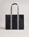 Women's Georjey-Branded Webbing Canvas Tote Black