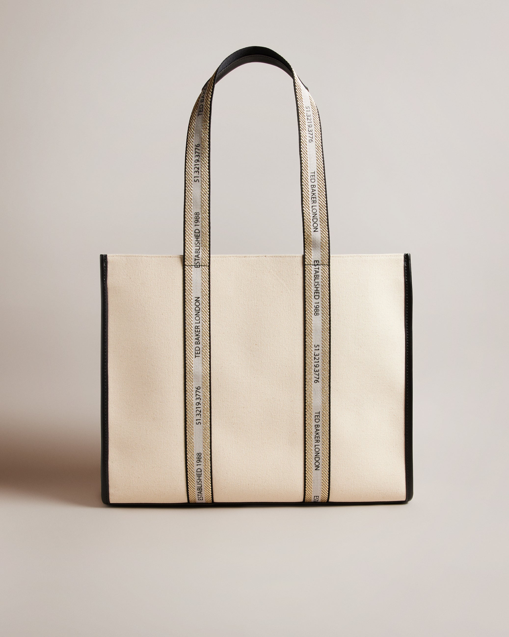 Women's Georjey-Branded Webbing Canvas Tote Ecru