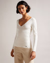 Women's CILESTE-V Neck Long Sleeve Knit Top