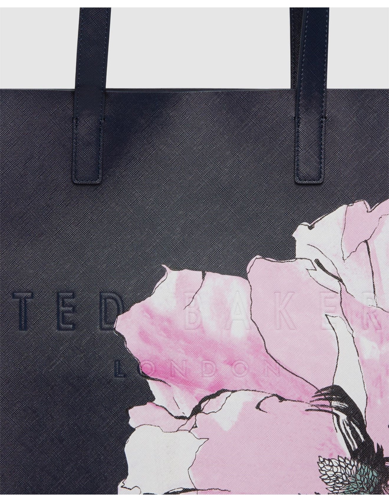 【TED BAKER】A4サイズも入る！Milicon ラージIcon トートバッグ Ted Baker Milicon Large Icon Floral-Print Faux Leather Bag