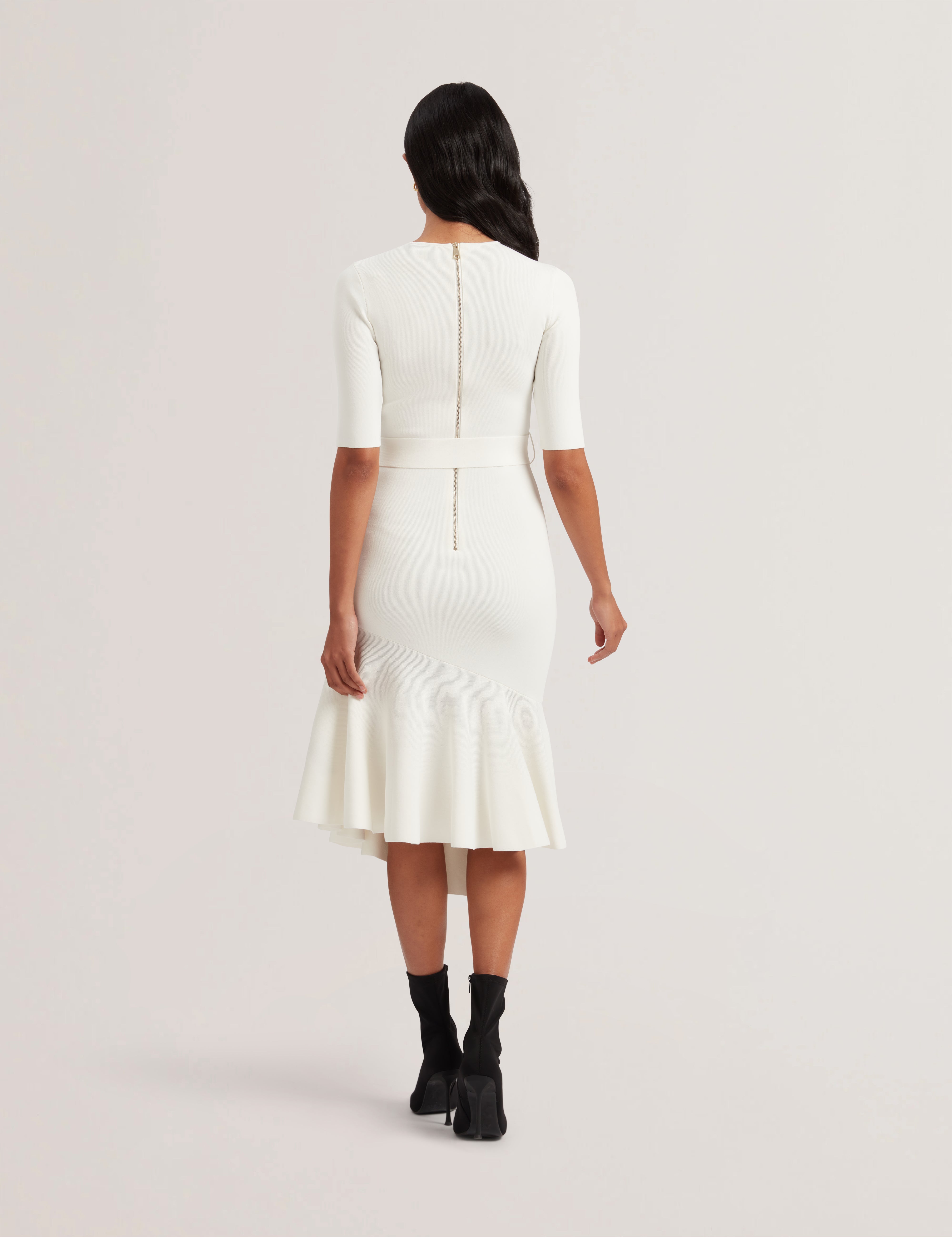 Women's Samalee-Knitted Flippy Skirt Midi Dress Ivory