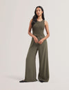 Womens TOVELI-Knit bodice Racer Back Jumpsuit Dk-Green