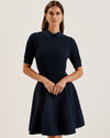 Women's Miiaaa-Knitted Skater Dress With Collar Navy
