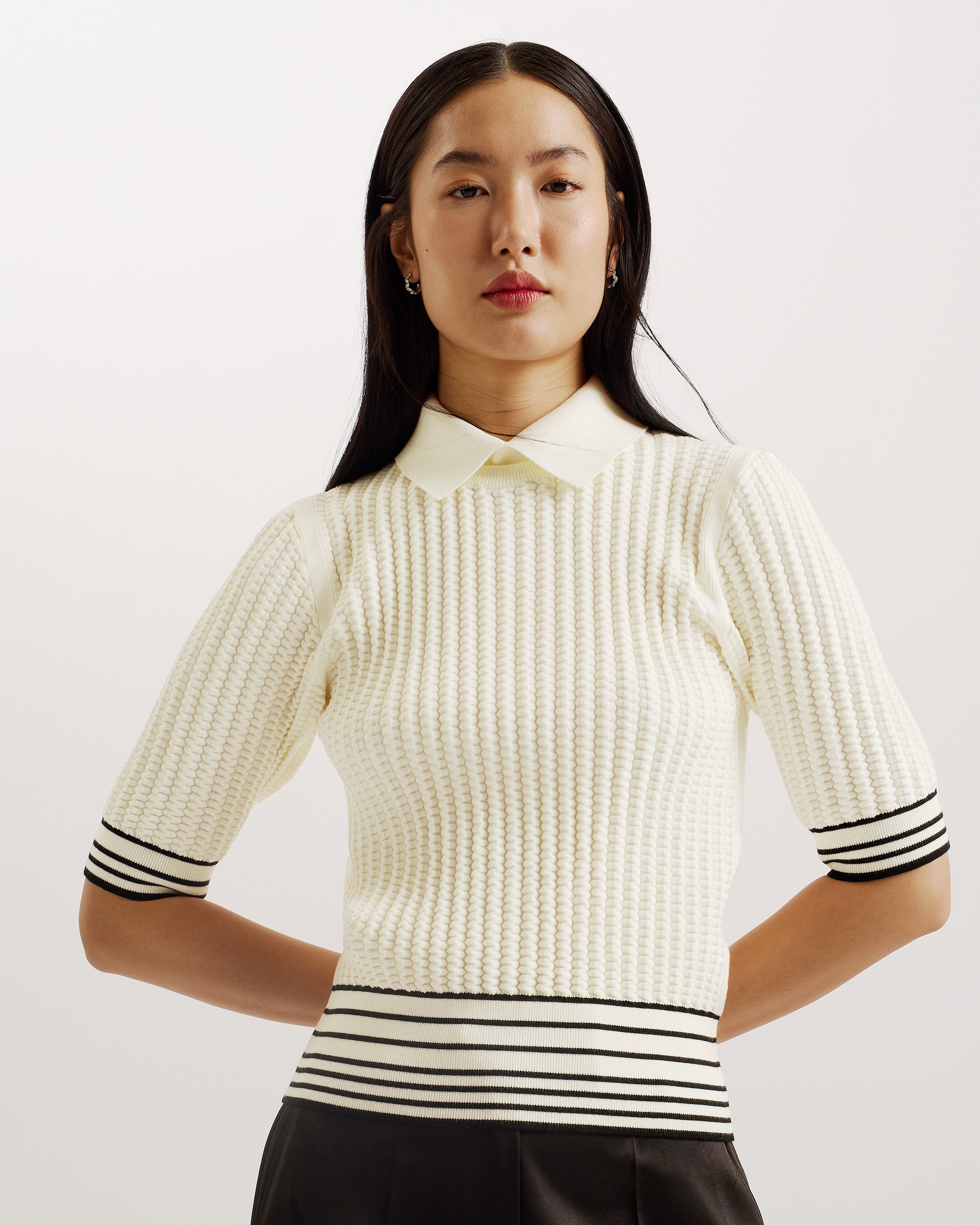 Women's Morliee-Puff Sleeve Fitted Sweater Ivory
