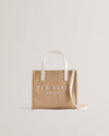 Women's Paolina-Faux Raffia Small Icon Bag Ecru