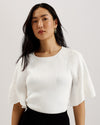 Women's HILANEE- Ribbed Ribbed Knit Ivory