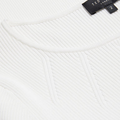 Women's HILANEE- Ribbed Ribbed Knit Ivory