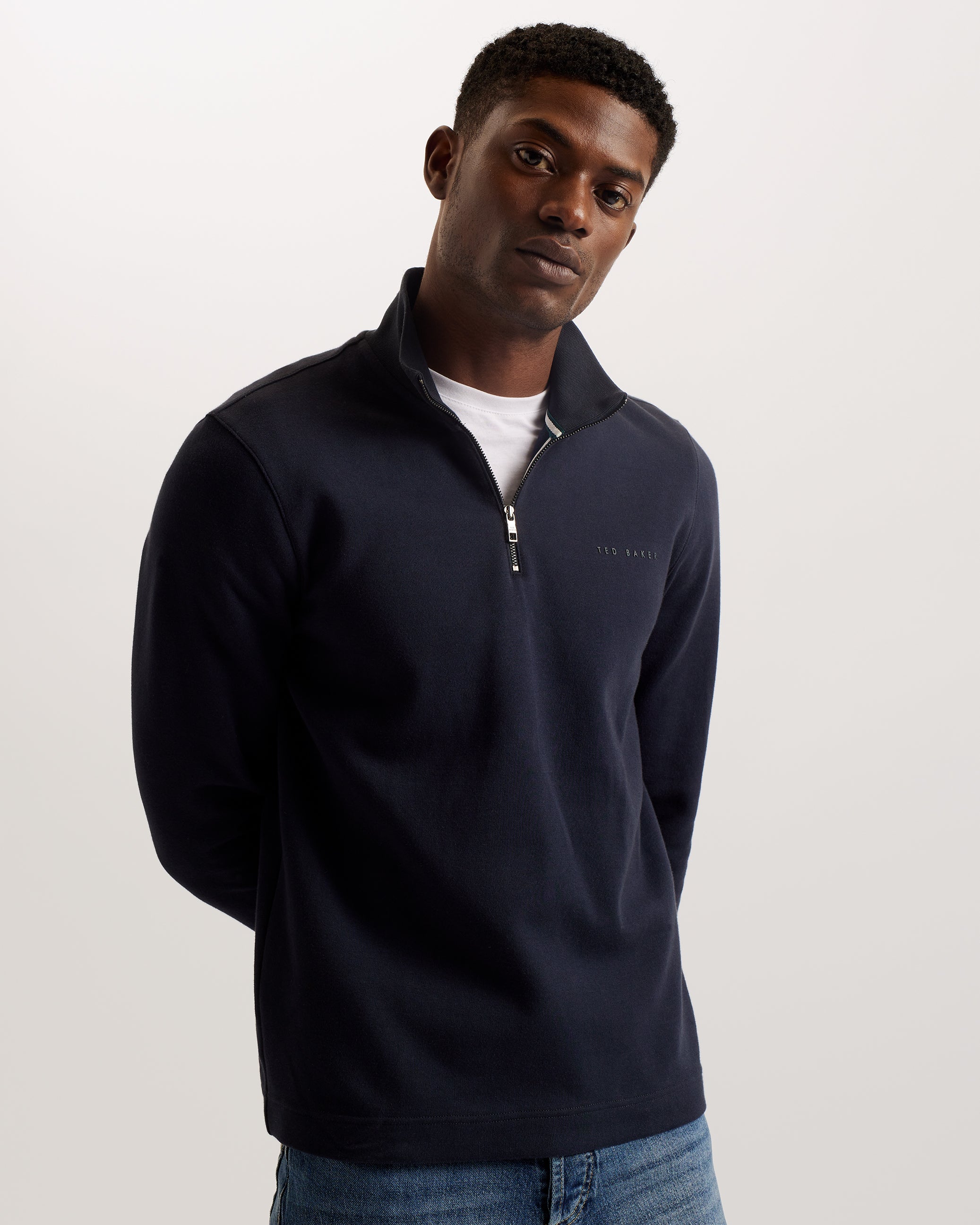 Men's Actos-Ls Branded Half-Zip Navy