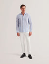 Men's Evandes-Ls Regular Textured Stripe Shirt Lt-Blue