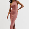 KALEYY: One Shoulder Lurex Knit Midi Dress
