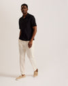 Men's Benjmen-Ss Relaxed Textured Overhead Shirt Black