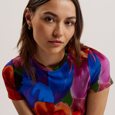 Women's Juhana-Printed Fitted Tee Multicol