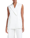 Women's CHARU-Seersucker Sleeveless Blazer White