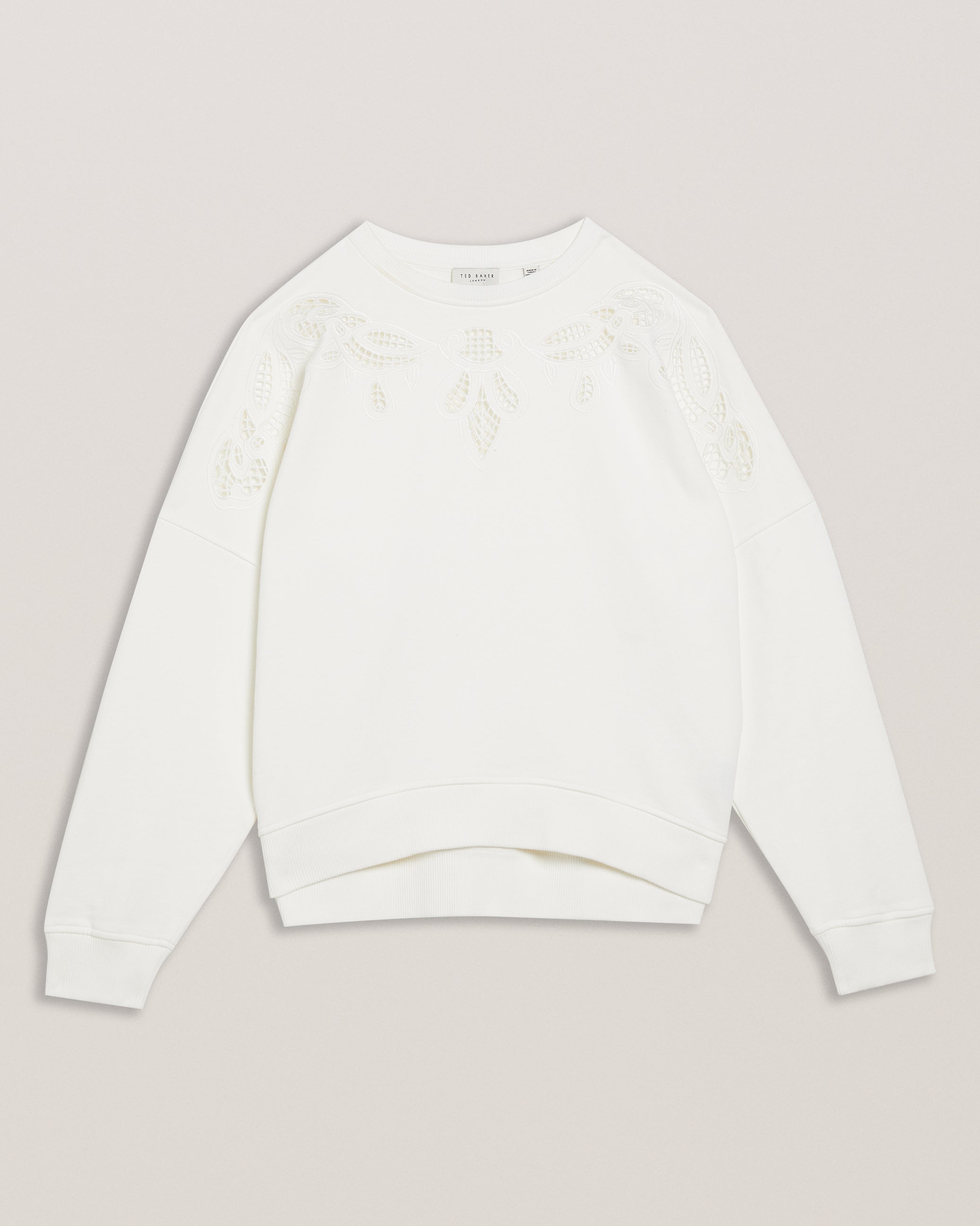 Women's Rondha-Embroidered Cut Out Sweatshirt Ivory