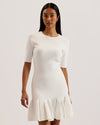 Women's Alzann-Knitted Mini Skater Dress Ivory