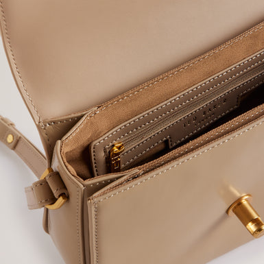 KKAYLI: Polished Leather Satchel Bag