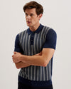 Men's Dotiz-Ss Regular Jacquard Polo Navy