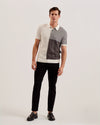 Men's Minsta-Ss Regular Multi Stitch Button Polo Ecru
