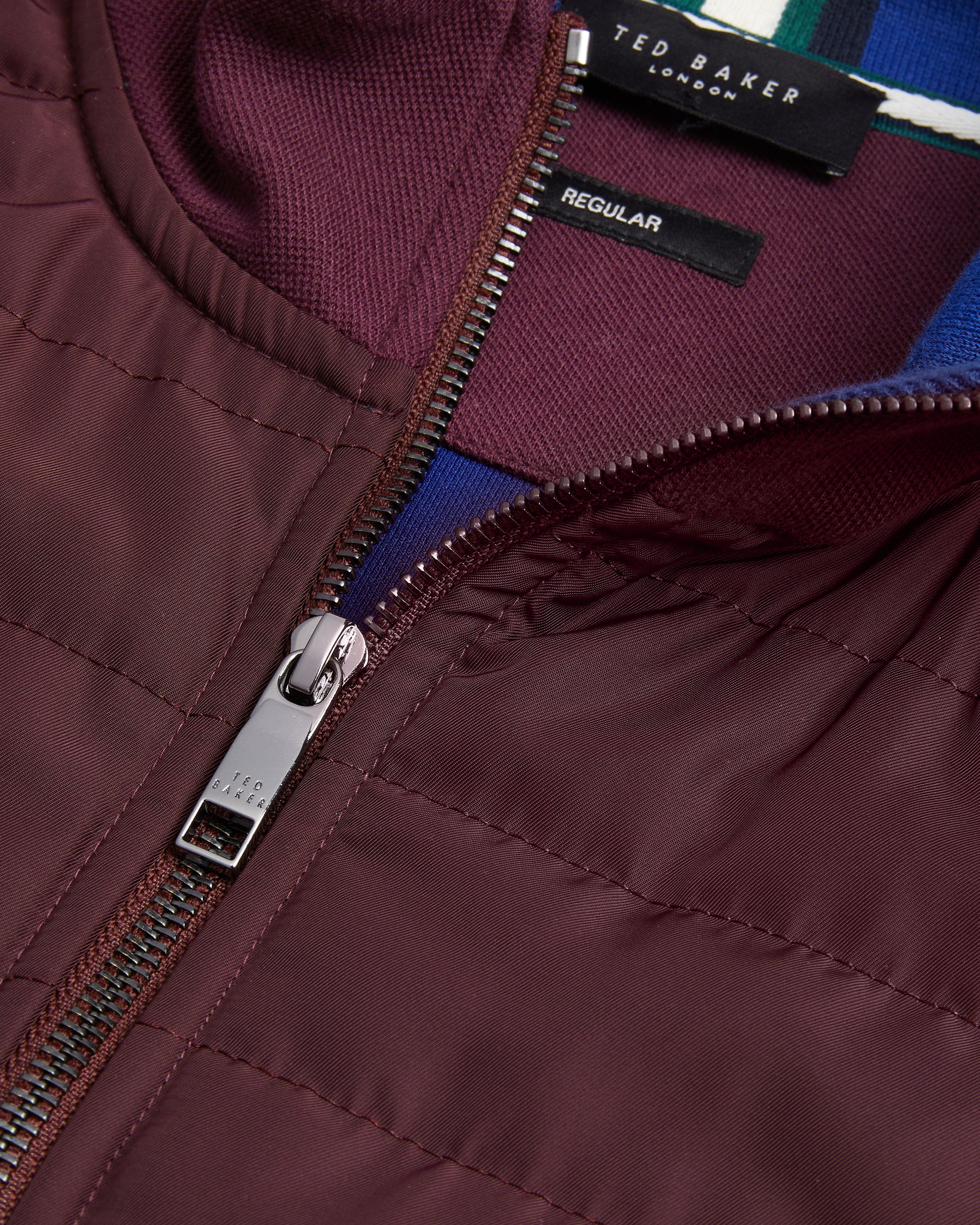 Men's Entil-Ls Regular Fit Quilted Funnel Neck Maroon