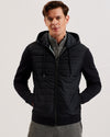 Men's Adburys-Regular Quilted Zip Hoodie Black