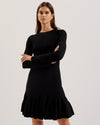 Women's Loisss-Flippy Skirt Long Sleeve Mini Dress Black