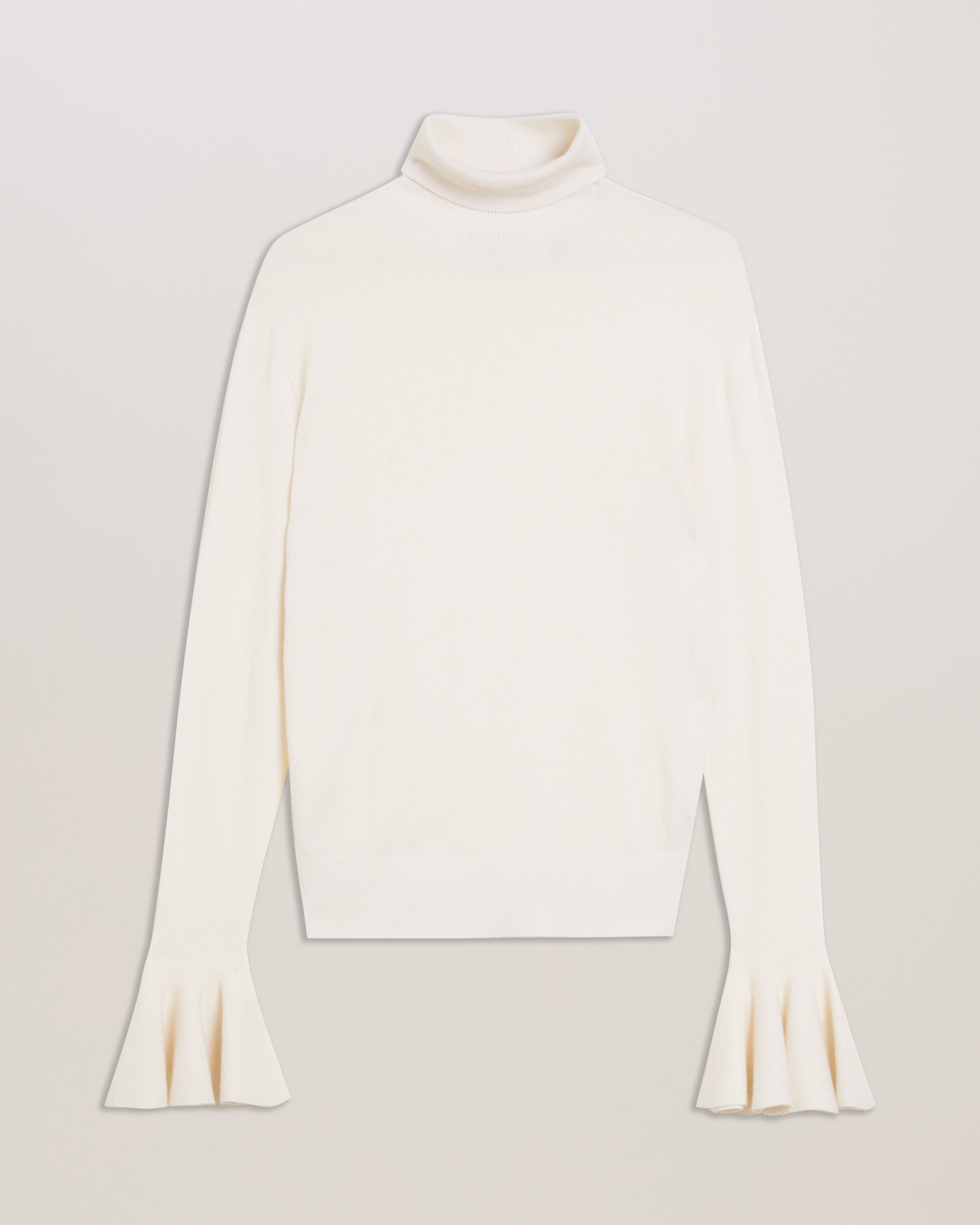 Women's Tamsenn-Roll Neck Fluted Sleeve Sweater Ivory