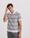 Men's Levers-Ss Regular Jacquard Zip Polo White