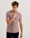 Men's Phenes-Ss Regular Fit Textured Polo Brown