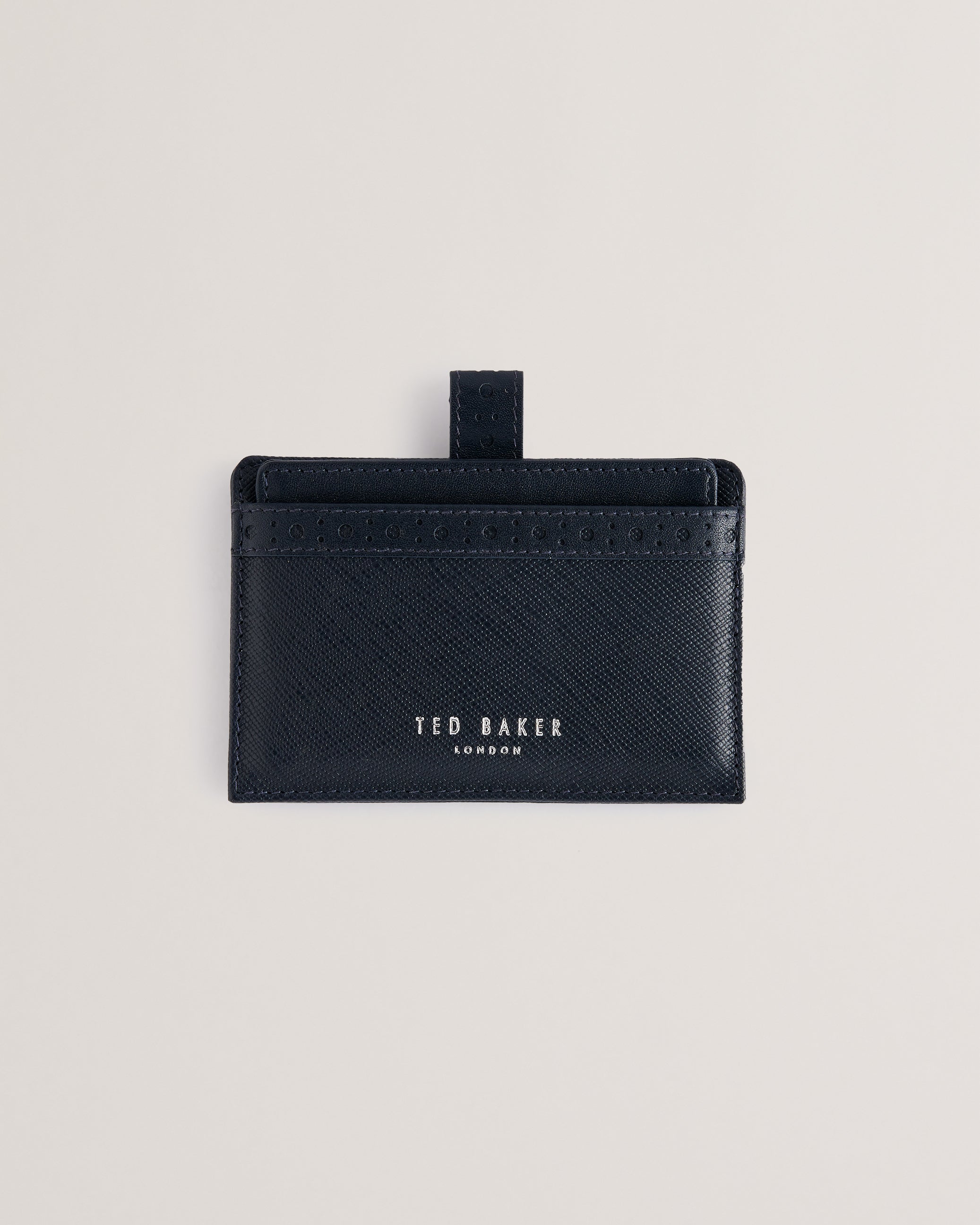 Men's Conby-Saffiano Leather Brogue Cardholder Navy