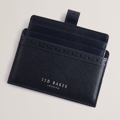Men's Conby-Saffiano Leather Brogue Cardholder Navy