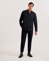 Men's Gaius-Ls Oversized Wool Blend Shirt Navy