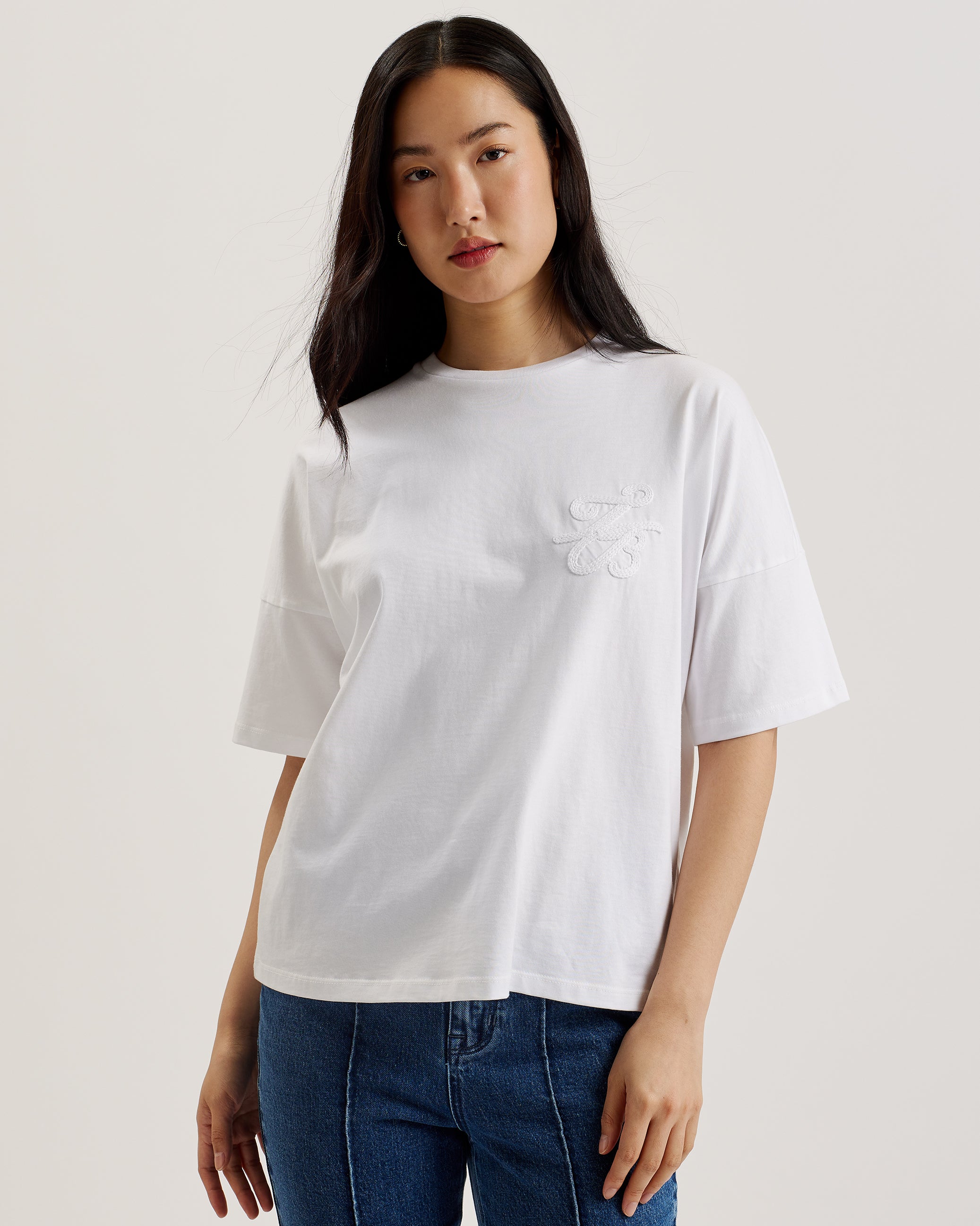 Women's Malorry-Branded Boxy Tee With Short Sleeve White