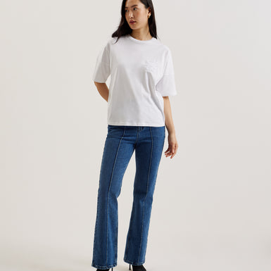 Women's Malorry-Branded Boxy Tee With Short Sleeve White