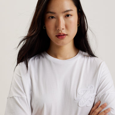 Women's Malorry-Branded Boxy Tee With Short Sleeve White