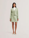Women's KOMA-Rose Button Cropped Boucle Tailored Jack Lt-Green