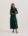 Women's Alfeios-Cut Out Midi Knit Dress & Front Slit Dk-Green