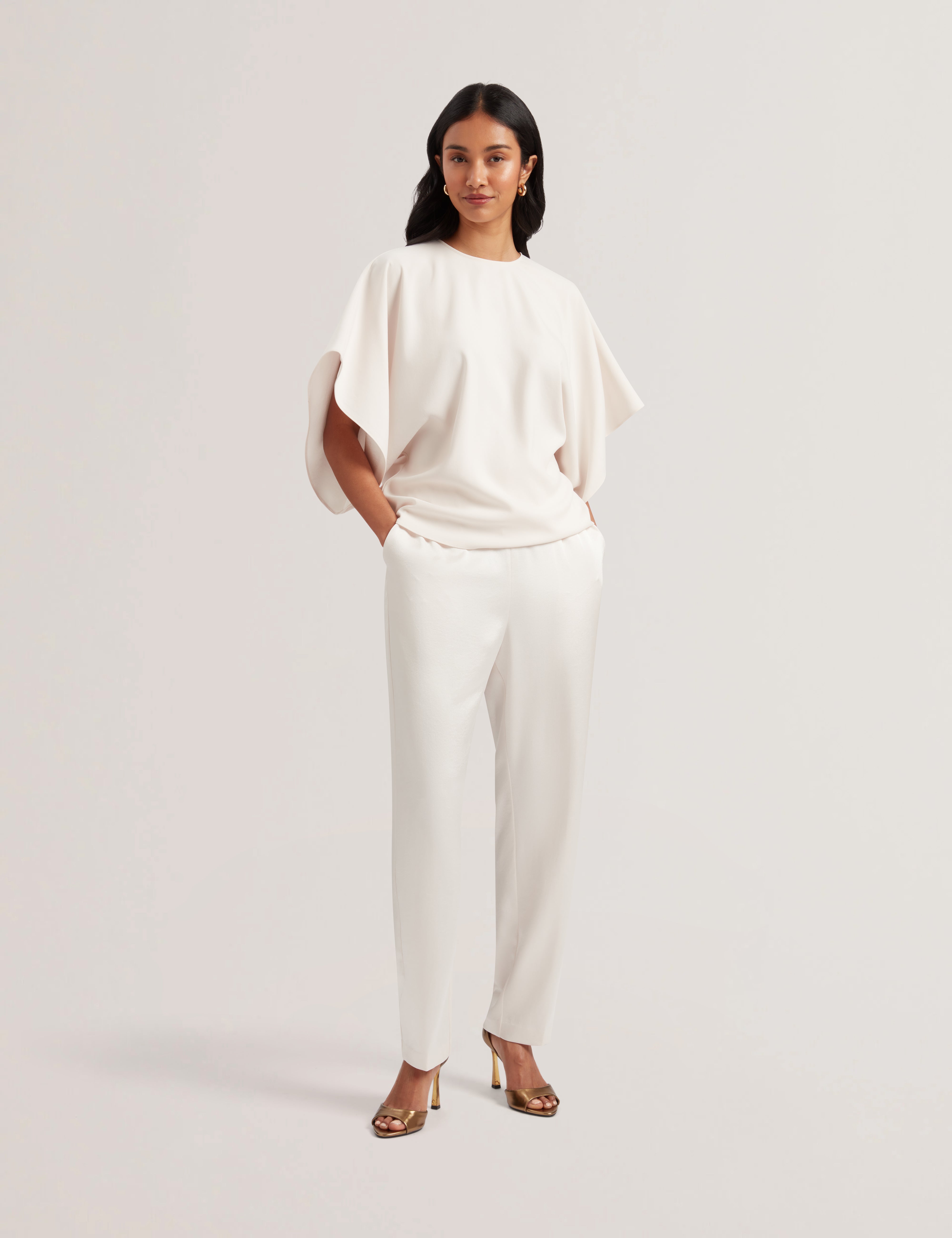 Women's Cherika-Bat Wing Sleeve Top Ivory