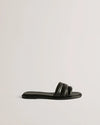 Women's Leeiaa-Flat Woven T Logo Slide Sandal Black