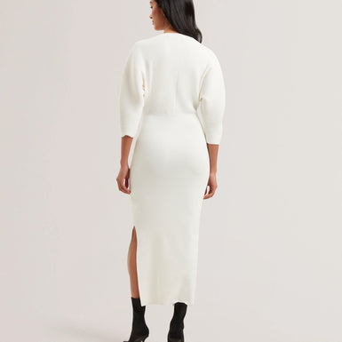 Women's VANITHA-Sculptured Rib Knitted Maxi Dress Ivory